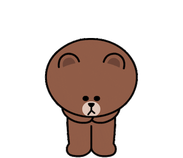 곰돌이 캐릭터가 고개 숙여 인사하는 모습